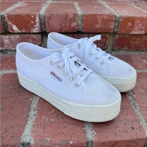Superga White Platform Sneakers